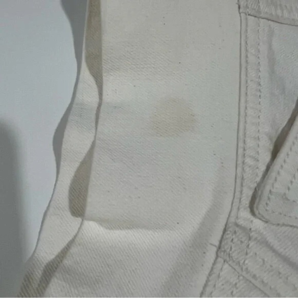 7 For All Mankind White Button Front Utility Top S Collared Drawstring - Picture 7 of 8